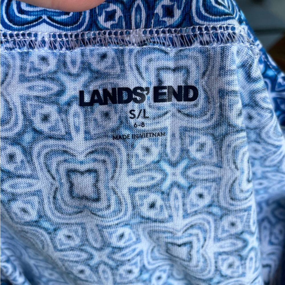 Lands' End Women's Split Neck Geometric Mini Dress - size S - Picture 4 of 6